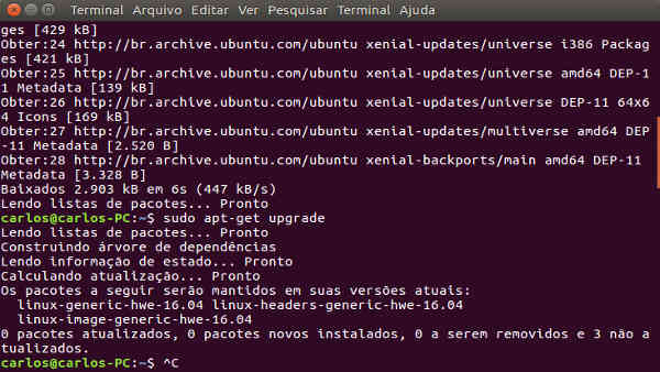 Corrigindo o erro dos pacotes serem mantidos na versão atual no Ubuntu